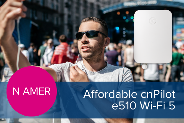 Promotion: The cnPilot e510 Outdoor Wi-Fi Access Point is ideal for outdoor communities, public Wi-Fi, or campus Wi-Fi deployments in low-to-high density client scenarios. 